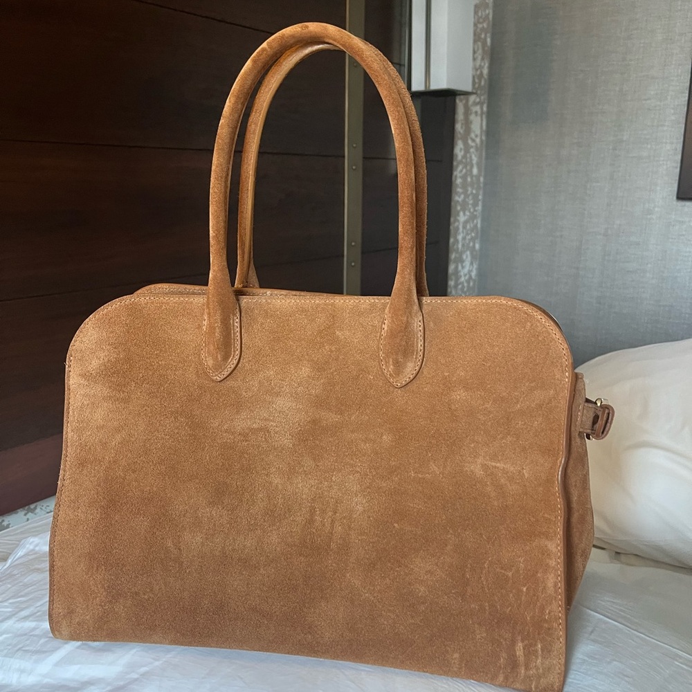 Viral Claudia Firenze Tan Suede Tote, Real Italian Leather